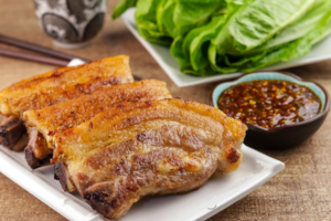 Grilled pork with ssamjang sauce